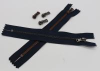 China Black Tape Extra Long Invisible Zipper , Women Dress Closed Ended Metal Zips factory