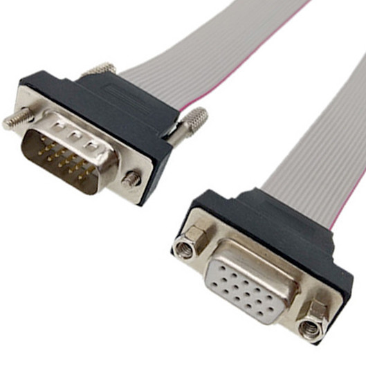 Quality VGA HDB15 Male To Female Ribbon Cable 15pin Connector lvds display connector for sale
