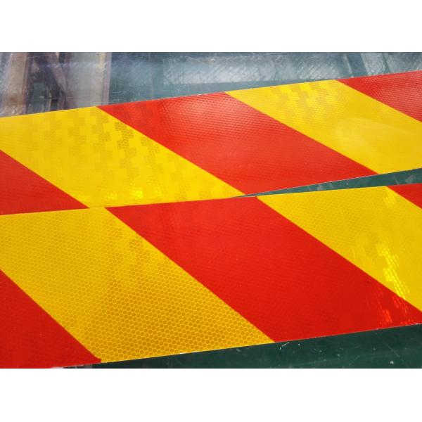 Quality Micro Prismatic Red And Yellow Reflective Tape  On Mud Flaps With Aluminium Plate for sale