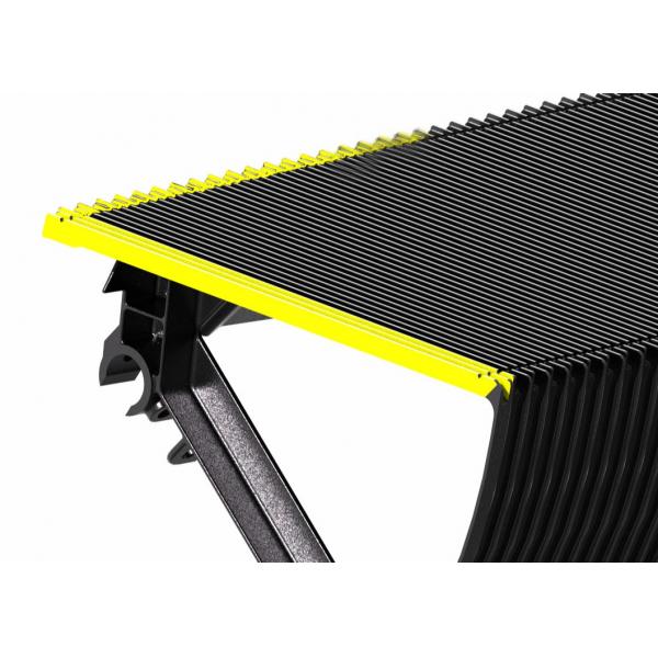 Quality 3 Sides Yellow Demarcation Escalator Step Type 600 Escalator Black Pallet for sale