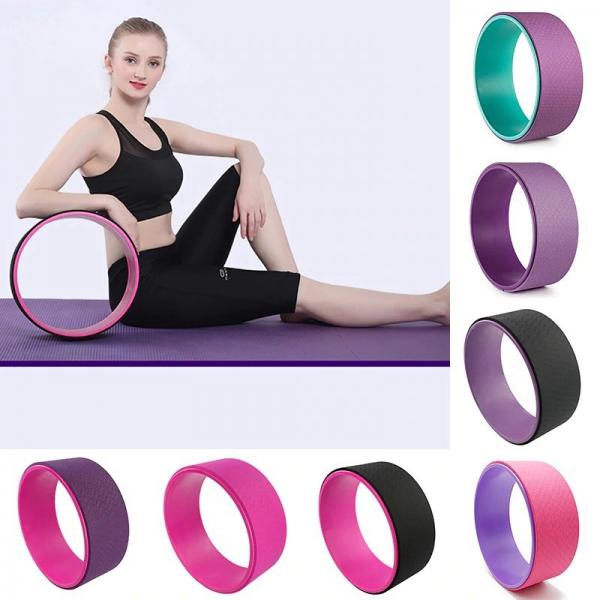 Quality Colorful Beginner Yoga Wheel , Yoga Back Roller Wheel With Thick Padding for sale