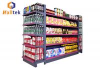 China Double Sided Grocery Store Retail Display Stand Racks Supermarket Steel Shelf factory