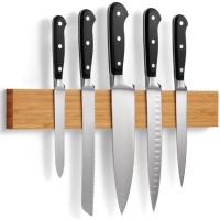 China Customized Wooden Magnetic Knife Holder Walnut Magnetic Knife Block Sleek Design factory