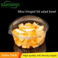 China 48oz Salad Plastic Packaging Containers For Food PET Hinged factory