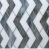 China Grey White Color Handmade Kitchen Backsplash Glass Tiles Chevron Pattern Design factory