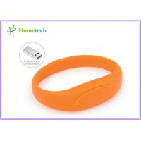 China Orange Bracelet USB flash drive wristband silicone usb flash memory wristband usb flash disk factory