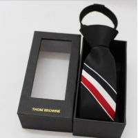 China Custom LOGO Necktie Boxes,Rectangle shape Promotional Black Cardboard Tie Packaging Box and different color available factory