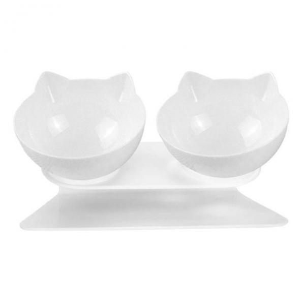 Quality Sustainable Customized Ceramic Double Cat Bowl Multifunctional for sale
