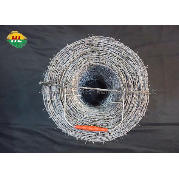 Quality Galvanised Steel 100m Barbed Wire , 1.6mm Reverse Twist Barbed Wire for sale
