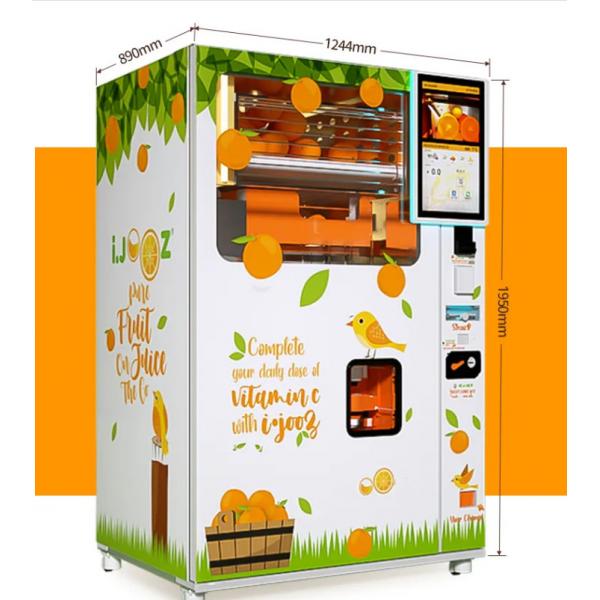 Quality 1500W Orange Fresh Juice Vending Machine Automatic Air Cooled For Supermarkets for sale
