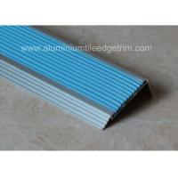 China Non Slip Aluminum Stair Nosing , Metal Stair Nose Trim With Insert PVC Rubber factory