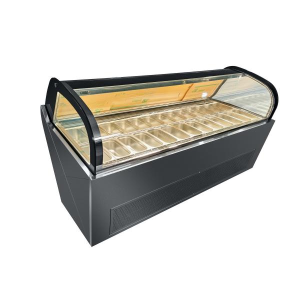Quality 2240x1140x1300mm Stainless Steel Ice Cream Freezer 727L With 24pcs 5 Liter Pans for sale