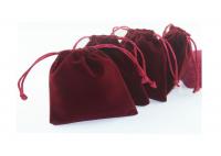 Buy cheap Personalized Red Velvet Drawstring Pouch Foil Logo For Jewelly Packaing from wholesalers