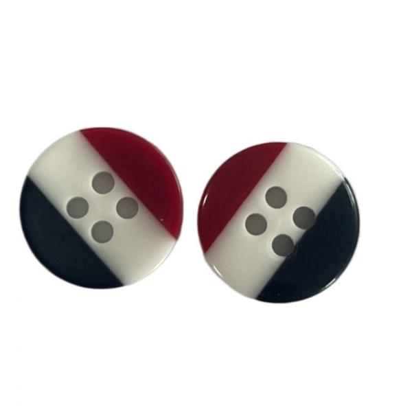 Quality Customize Design Plastic Shirt Buttons Three Color Combo 4 Hole In 20L For Shirt Clothes for sale