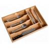 China Bamboo Cutlery Tray Kitchen Utensil Tray Cooking Spoon Flatware Drawer Organizer with Storage Dividers factory