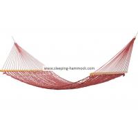 China Double Size Soft  Home Polyester Rope Hammock With Spreader Bars Garnet Red factory