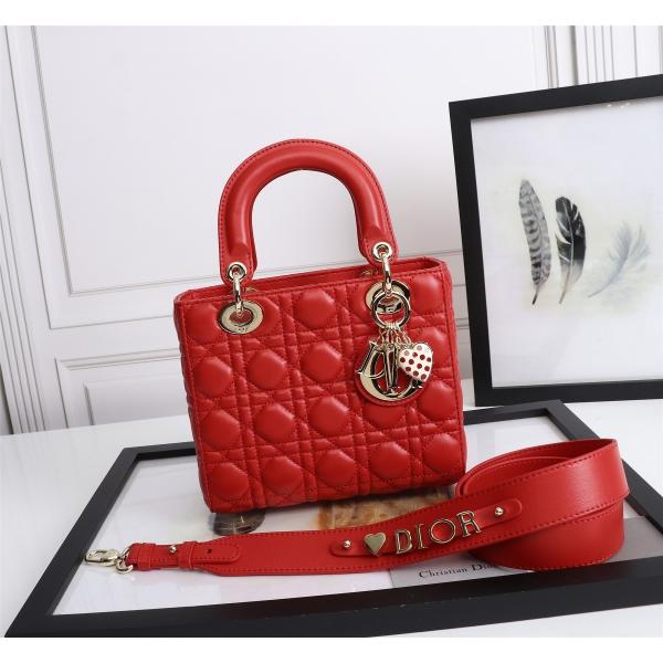 Quality Lady Red Lambskin My Abcdior Dior Cannage Shoulder Bag D6806 for sale