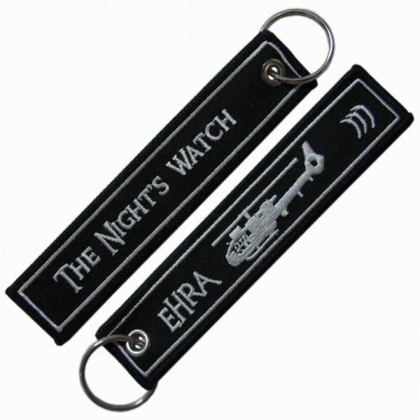 Quality Flight Lanyard Polyester Thread Embroidered Keychain Tag for sale