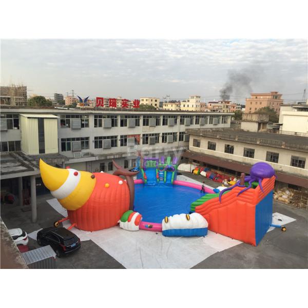 Quality Giant Outdoor Inflatable Water Park , Custom Children Octopus Water Slide for sale