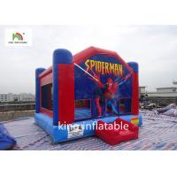 China Blue And Red Commercial Inflatable Bounce House Spiderman Print For Rent factory