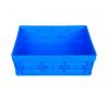China Stable Blue Collapsible Plastic Containers / Folding Plastic Crates factory