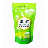 China Shiny Peak Green Tea Bags Packaging Stand Up Aluminum Foil Jasmine Pouch factory