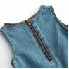 China Summer Casual Baby Girl Denim Dress No Sleeves With Embroidery Sequin Patch factory
