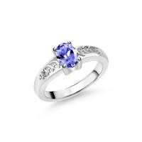 Quality Oval Natural Primal Gold 14 Karat White Gold 6x4mm Pear Tanzanite Ring -Handmade for sale