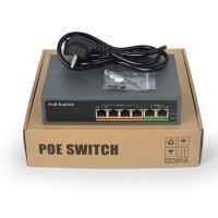 China full metal case 4 ports 100Mbps IEEE 802.3af/a standard 65W power backplane bandwidth 1.2 Gbps uplink port POE switch for sale