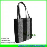 China LUDA costomized name brand purses paper cloth fabric straw handbag brands factory