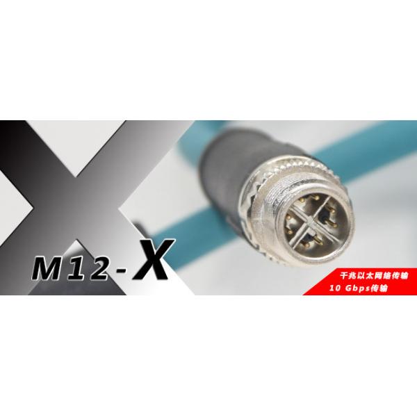 Quality 100 / 200mm Length M12 Cable Assembly With X Coding Circular Connector for sale