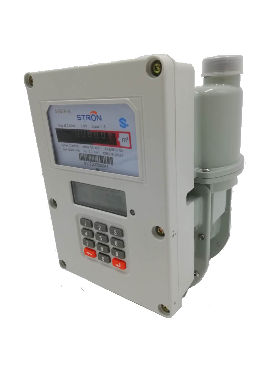 China Portable 2dm3 70kpa Prepaid Gas Meter With Aluminum Case for sale