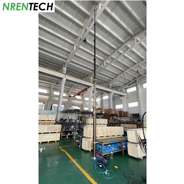 China 12m aluminum telescoping mast 30kg payloads 2.55m closed height-pneumatic lifting for sale