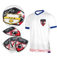 China Custom DTF Flock Logo for polo tshirt Digital Transfer Film Soccer Jersey Series Heat Press Football Clothing Stickers factory