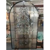 Quality Grey Caming Decorative Front Door Leaded Glass Arched Inserts for sale