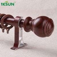 China 5.8m Wood Single Curtain Rod , Brown Wooden Curtain Pole ISO9001 Certified factory