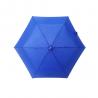 China Small Blue Three Fold Umbrella Silver Coating Plastic Handle 6 Panels factory