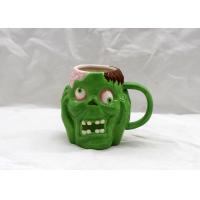 china Favourite Halloween Skull Cups Ceramic Coffee Tea Cup Green Color With Handle