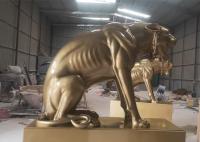 Buy cheap Casting Life Size Painted Animal Fiberglass Big Cat Sculpture Public Decoration from wholesalers