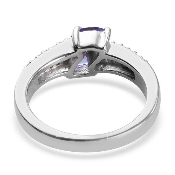 Quality 0.25 Carat Tanzanite 0.925 Sterling Silver Ring Jewelry with White CZ – Gemstone for sale