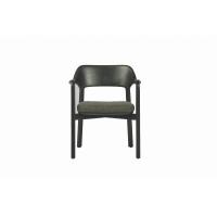 Quality ODM Contemporary Dining Arm Chairs Modern Accent Armchair With Black Metal Legs for sale