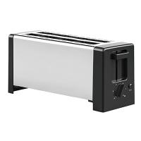 Quality Household Appliance Pop Up Long Slot Toaster 2 Slice Silver And Black for sale