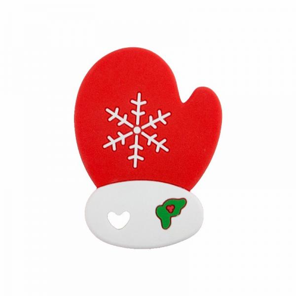 Quality Christmas Gingerbread Man Soft Silicone Teether Colorful For Baby Teething for sale