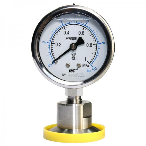 Quality Sanitary Diaphragm Pressure Gauge Water Hydraulic Oil 60mm Dial for sale