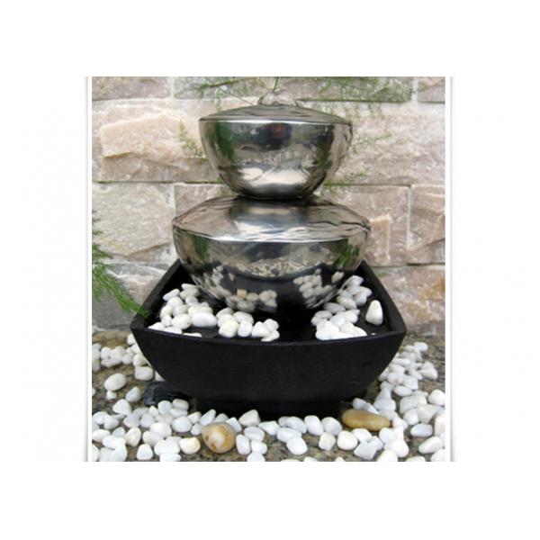 Quality Outdoor Garden Fountain Sculpture Contemporary Stainless Steel Water Features for sale