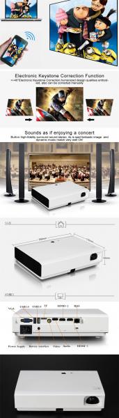 2018 New Design 3800Lumens Smart Android Led Projector 1080P 4K For Home Cinema