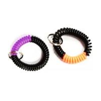 China Panton Colors TPU EVA Plastic Coil Bracelets With Key Split Ring factory