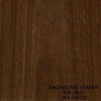 China Crown Grain Dark Brown Color Walnut Wood Veneer For Cabinet Face 2500-3100mm Customized factory