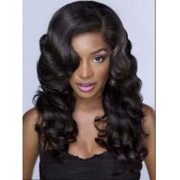 Quality Elegant 25 Inch / 26 Inch Brazilian Curly Human Hair Wigs For Laides for sale
