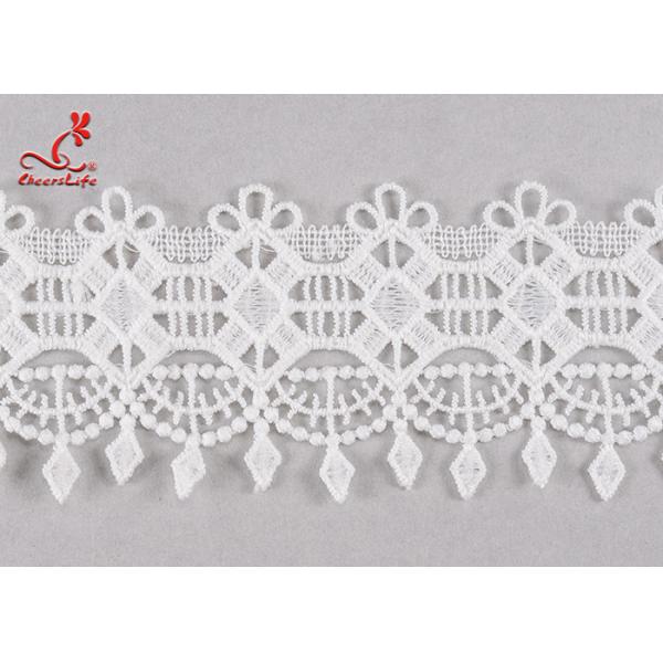 Quality Fancy 5cm Fancy Water Soluble Flat Lace Trim With Embroidered Patterns For Clothing for sale